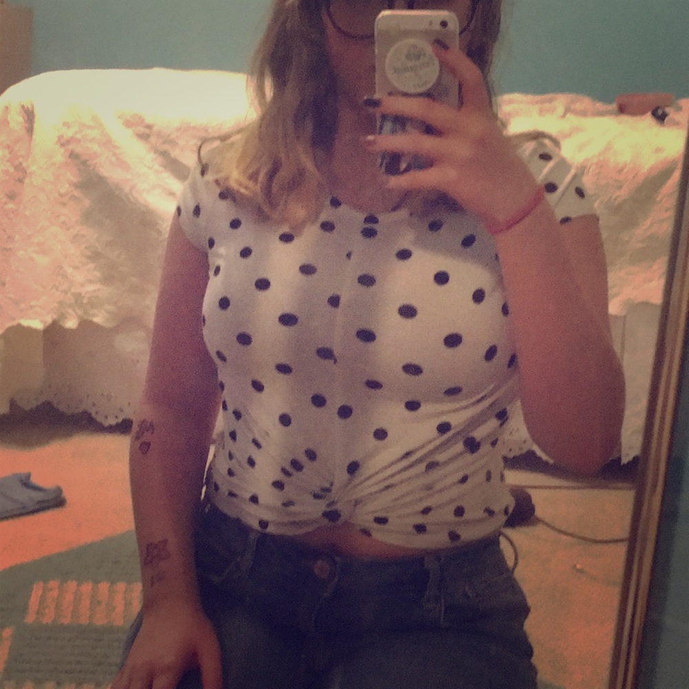 Polka dot crop top